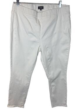 NYDJ 16P White Ankle Jeans Lift Tuck Technology Stretch Denim Petite Size 16